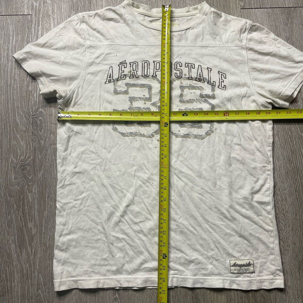 Aeropostale Spell out Y2K Vintage T-Shirt Tan Men's Size Large - Picture 2 of 3